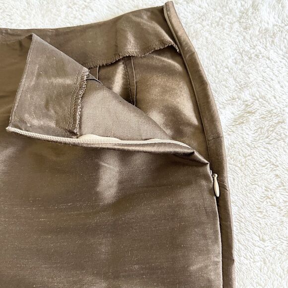 Vintage Jami's Lifestyle 100% Silk Pants Size 8 Metallic Bronze - Picture 4 of 10